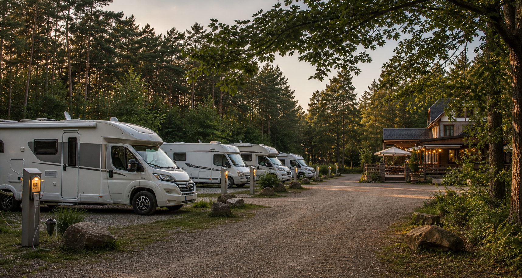 Wohnmobilstellplätze am Waldrand